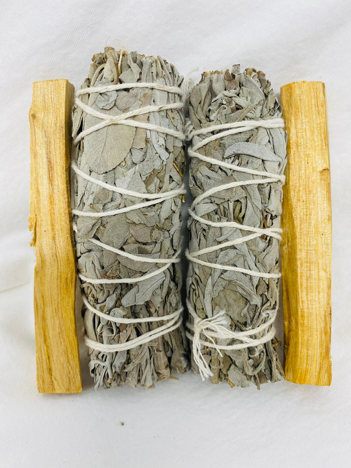 White Sage (2) & Palo Santo Sticks (2)
