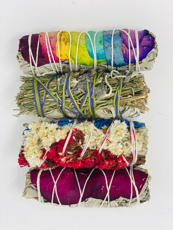 Sage Variety Pack #6 (Rose, Triple Flower, Rosemary & Lavender, 7 Chakras)