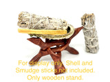 Wooden Tripod Stand for Shell Bowls